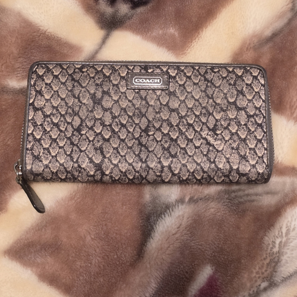 Coach Gray Snake Pattern Wallet - image 1